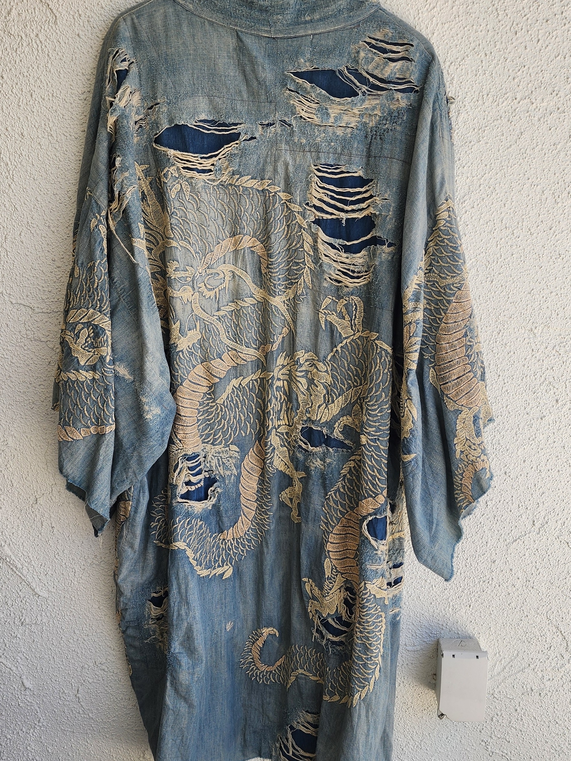 Magnolia Pearl Denim Dragon Daiji Kimono Jacket 517 Washed Indigo